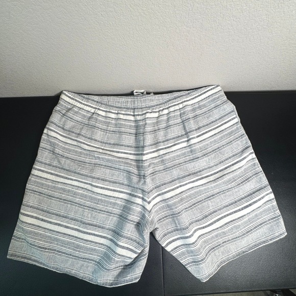J Jill Black cream Striped Linen Cotton Blend Lounge Shorts Women's 3X - Picture 2 of 9